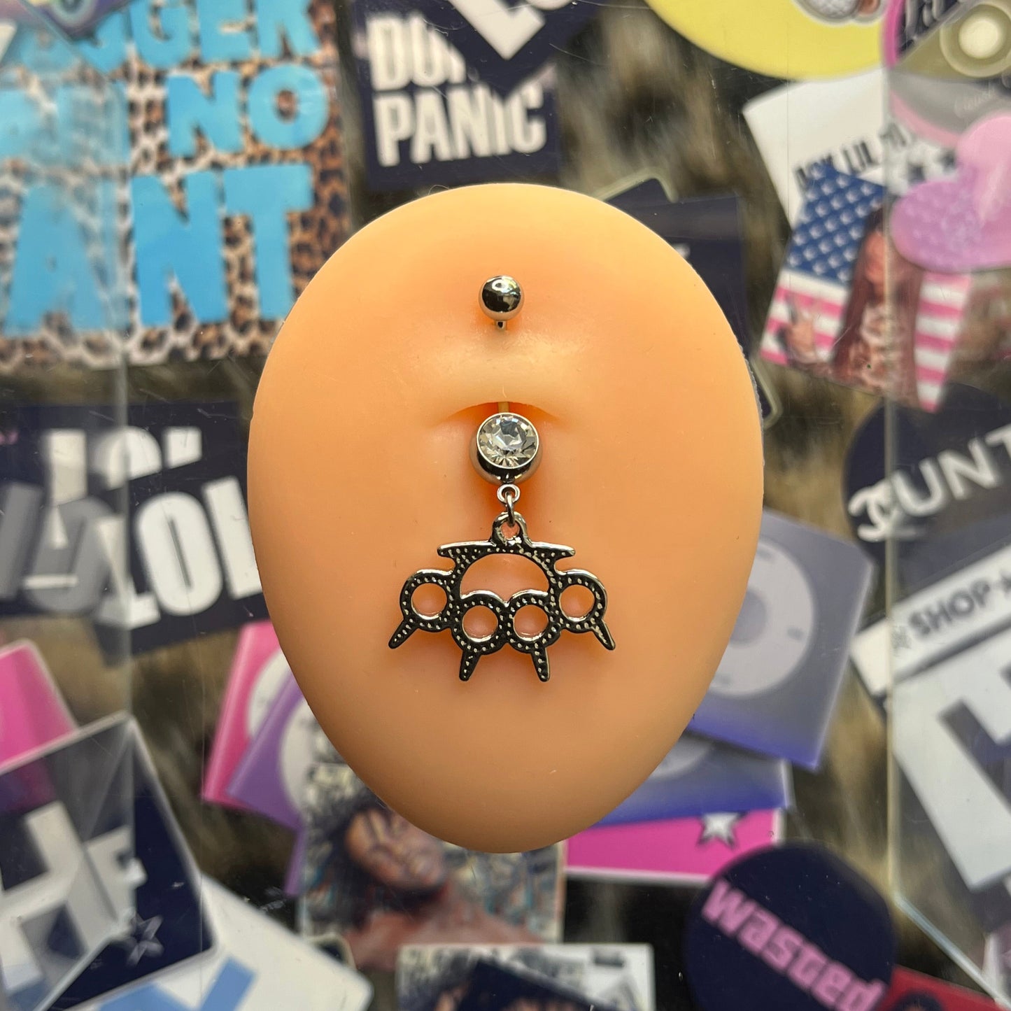 Claw Brass Knuckle Belly Ring